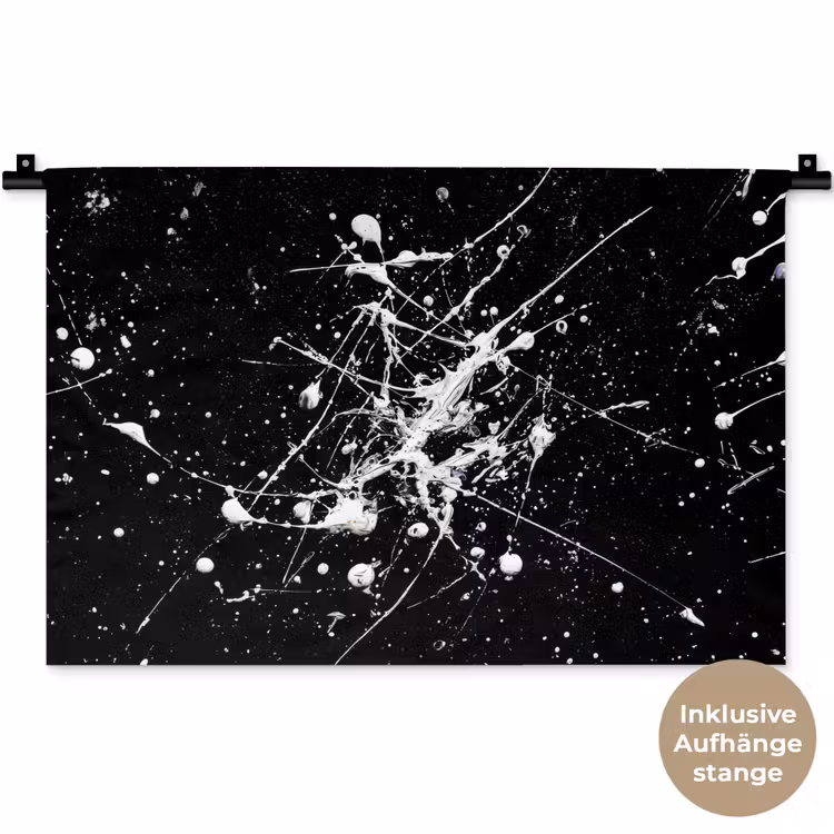 Verfspatten - Wit - Abstract - Explosie Wandkleed katoen klein -t3d_DE