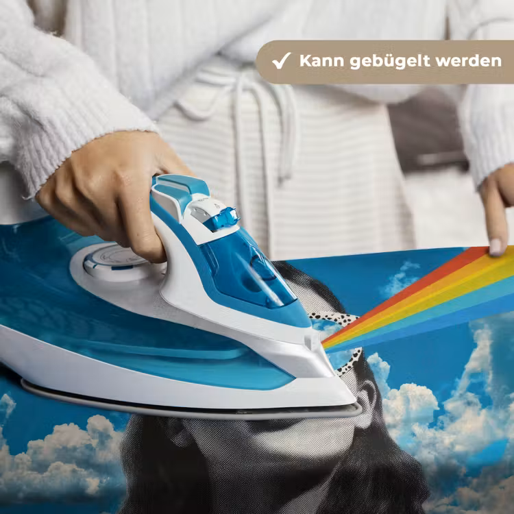 Vrouw - Bril - Regenboog - Wolken Wandkleed katoen klein -tsfeer9_DE