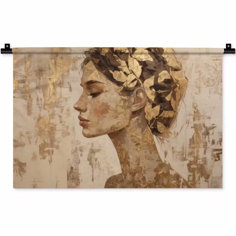 Vrouw - Goud - Abstract - Textuur Wandkleed katoen klein -zz3d