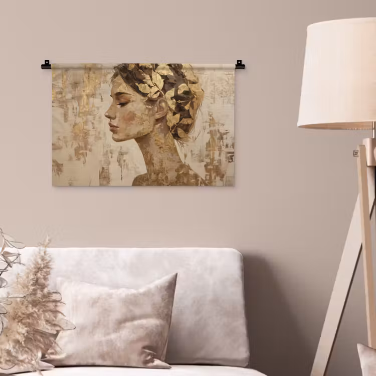 Vrouw - Goud - Abstract - Textuur Wandkleed katoen klein -sfeer4