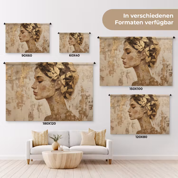 Vrouw - Goud - Abstract - Textuur Wandkleed katoen klein -tsfeer8_DE