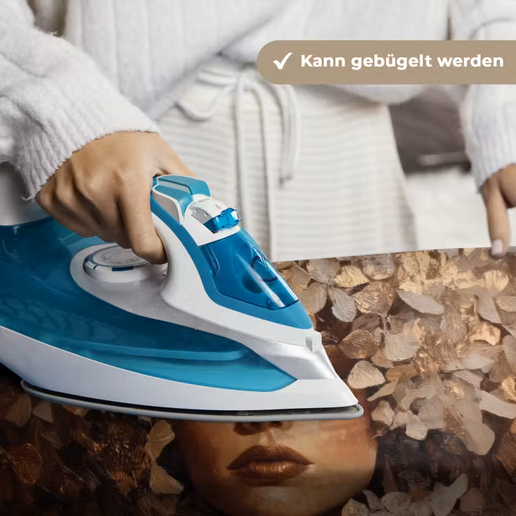 Gezicht - Vrouwe - Bladeren - Penseelstreken Wandkleed katoen klein -tsfeer9_DE