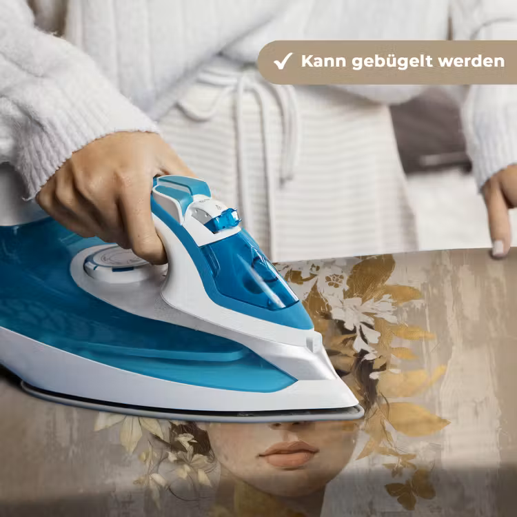 Gezicht - Vrouw - Bladeren - Goud Wandkleed katoen klein -tsfeer9_DE