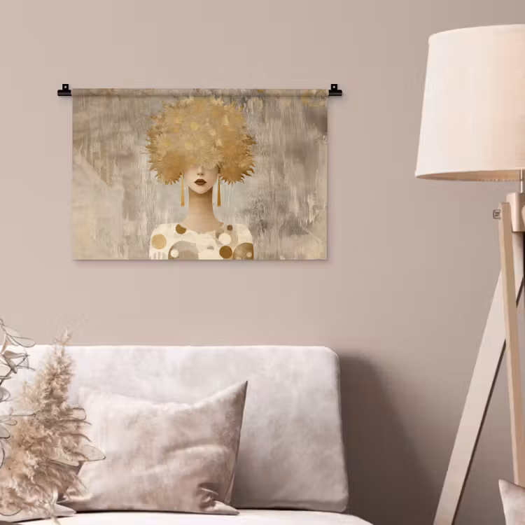 Goud - Portret - Vrouw Wandkleed katoen klein -sfeer4