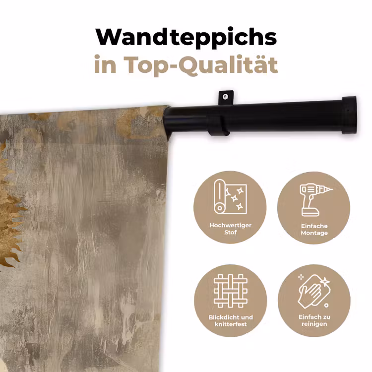 Goud - Portret - Vrouw Wandkleed katoen klein -tsfeer2_DE