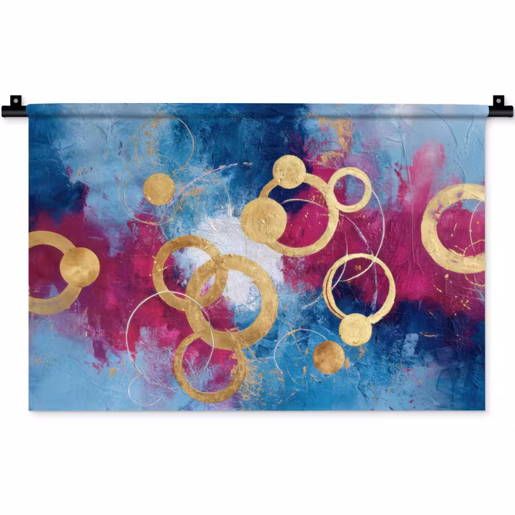 Cirkels - Goud - Abstract Wandkleed katoen klein -zz3d