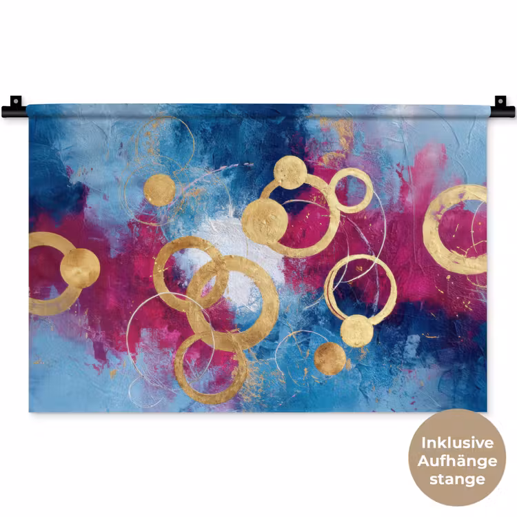 Cirkels - Goud - Abstract Wandkleed katoen klein -t3d_DE
