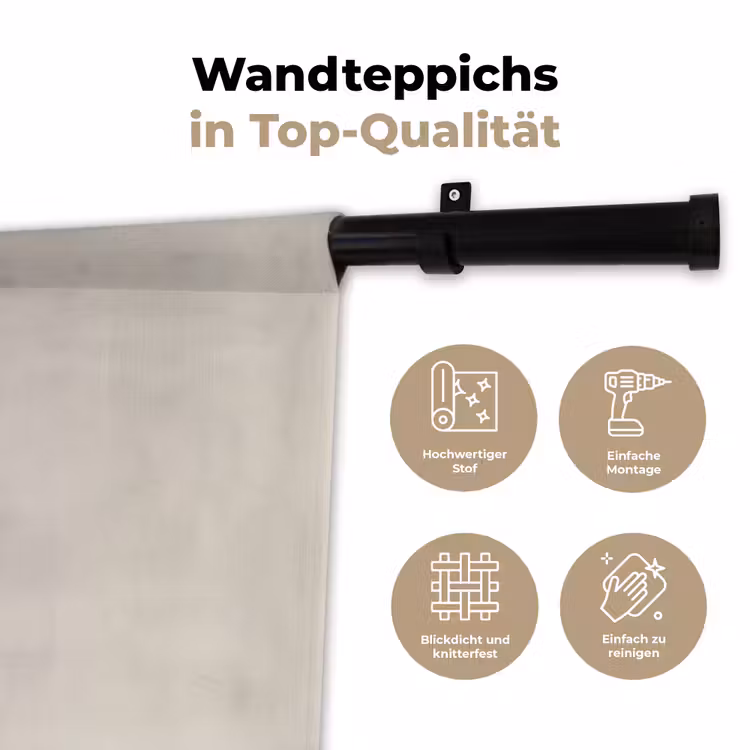 Cirkels - Strepen - Minimalistisch - Zwart Wandkleed katoen klein -tsfeer2_DE