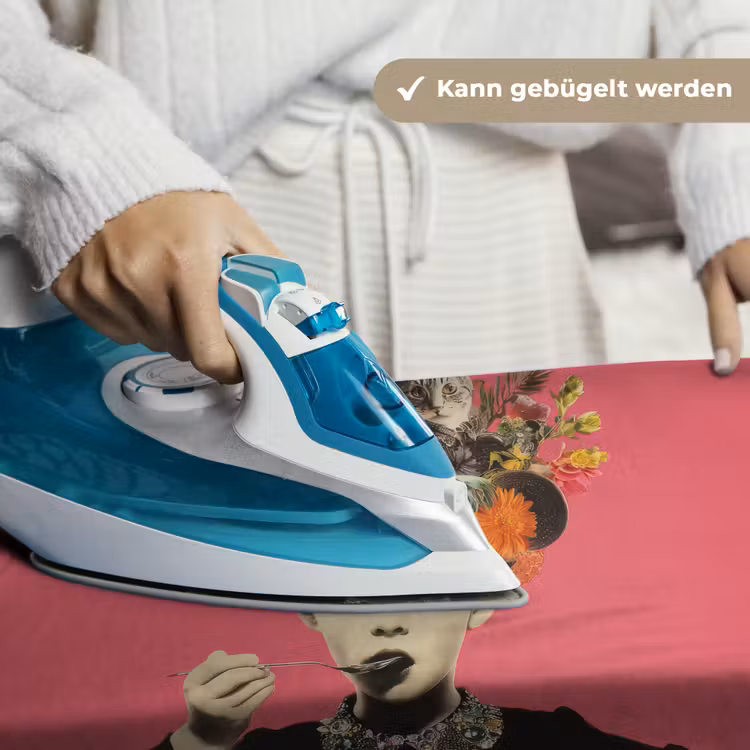 Meisje - Kopje - Bloemen - Roze Wandkleed katoen klein -tsfeer9_DE