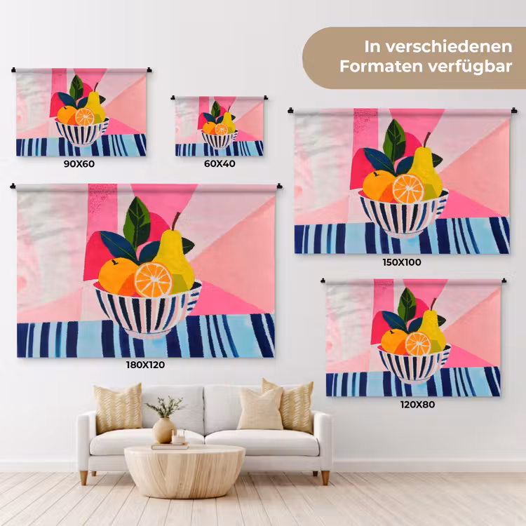 Fruit - Abstracte achtergrond - Roze Wandkleed katoen klein -tsfeer8_DE