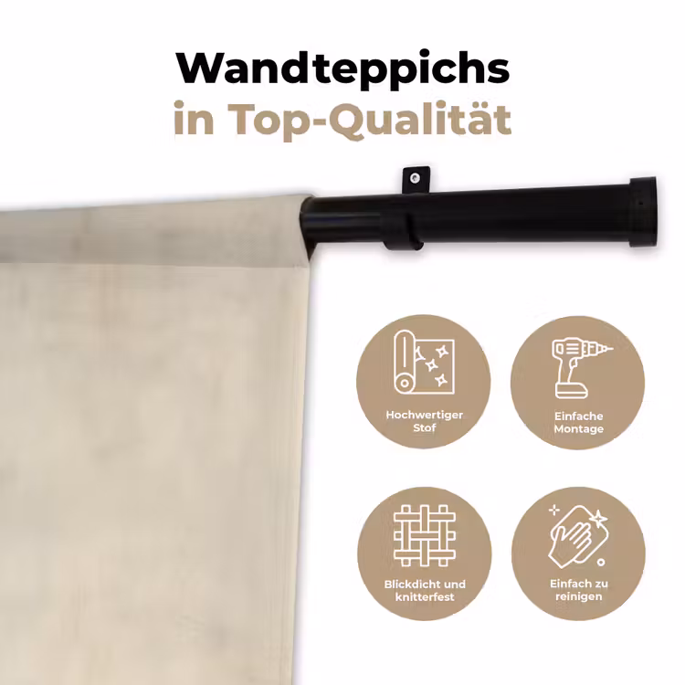 Penseelstreken - Verticaal - Zwart Wandkleed katoen klein -tsfeer2_DE