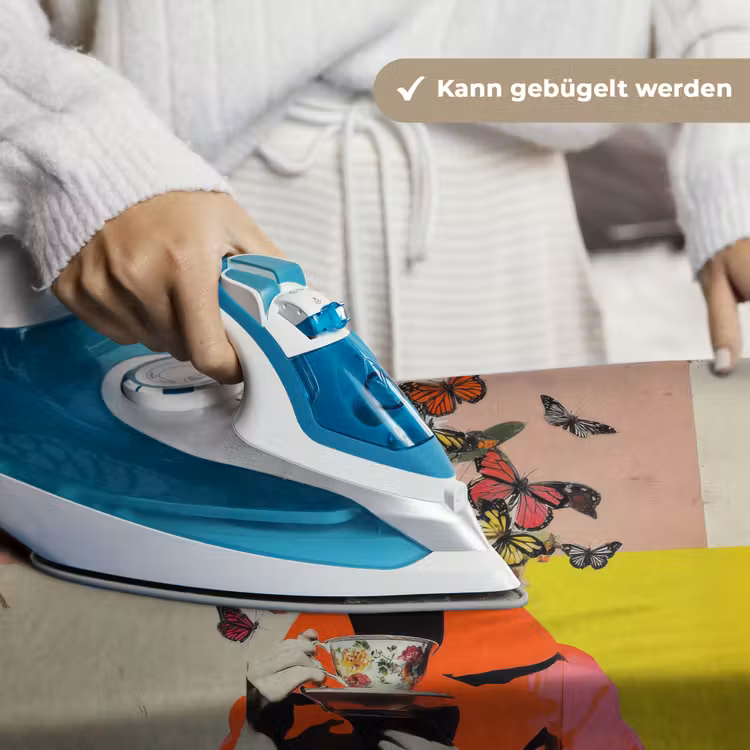 Retro - Vrouw - Kopje - Vlinders Wandkleed katoen klein -tsfeer9_DE