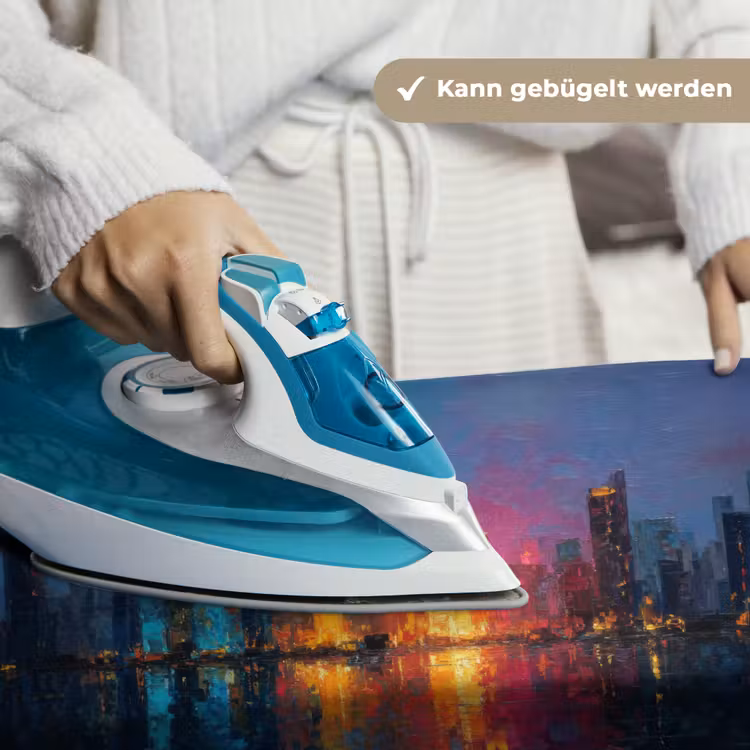 Skyline - Penseelstreken - Donkerblauw - Lichtgevend Wandkleed katoen klein -tsfeer9_DE