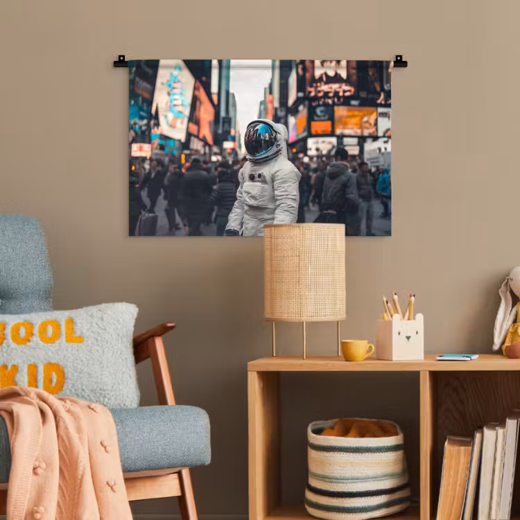 Stad - Mensen - Astronaut - Wit Wandkleed katoen klein -wsfeer4_kind