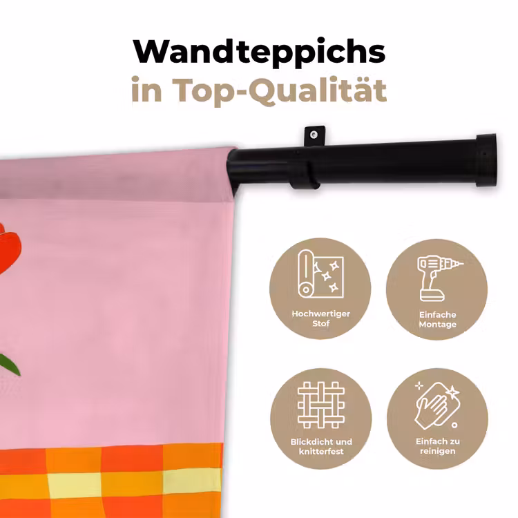 Tulpen - Roze - Vaas Wandkleed katoen klein -tsfeer2_DE