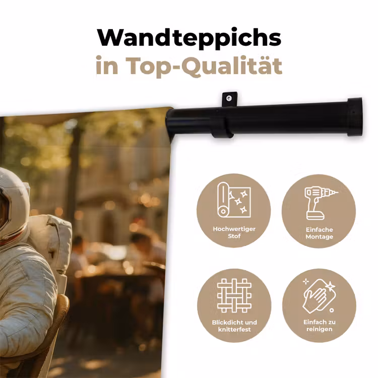 Wijn - Rood - Terras - Koffie Wandkleed katoen klein -tsfeer2_DE