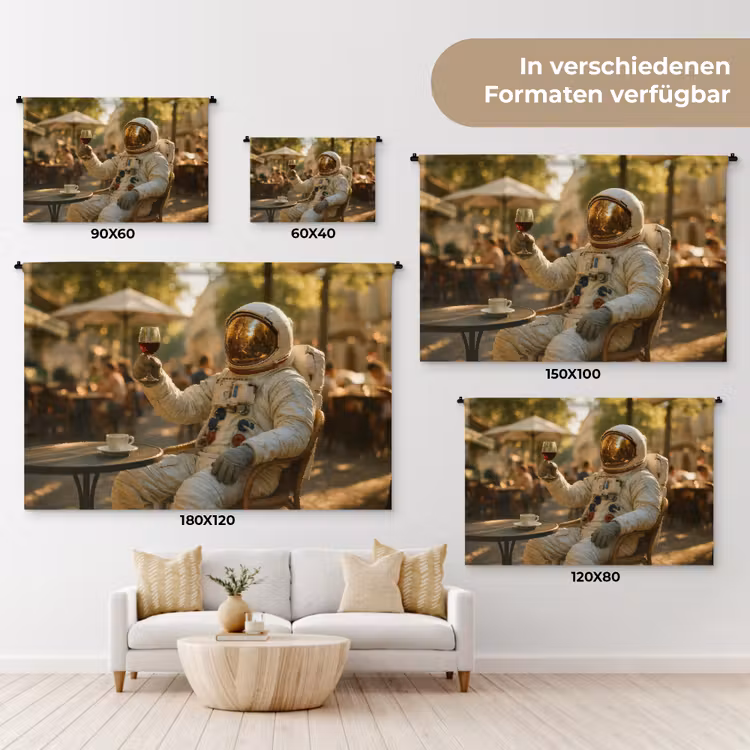 Wijn - Rood - Terras - Koffie Wandkleed katoen klein -tsfeer8_DE