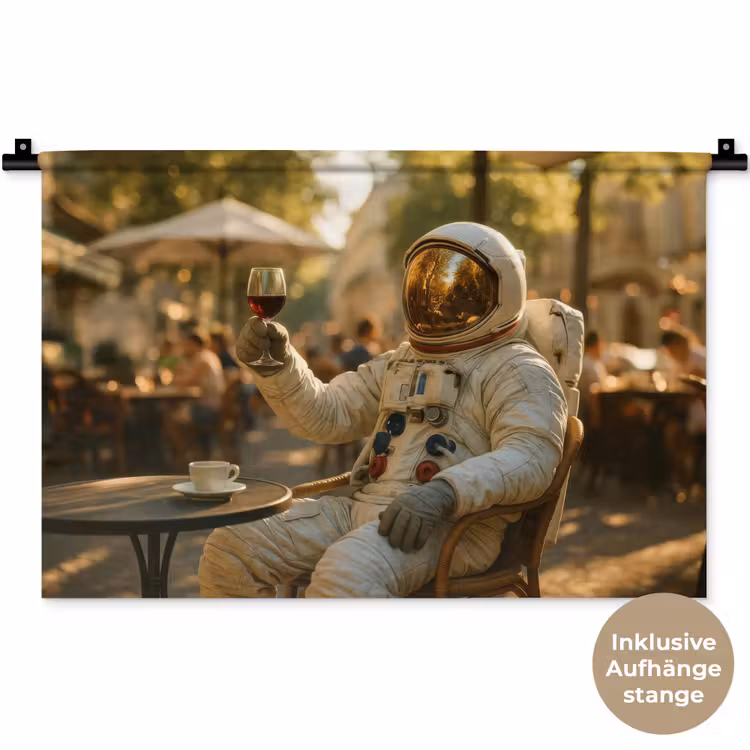 Wijn - Rood - Terras - Koffie Wandkleed katoen klein -t3d_DE