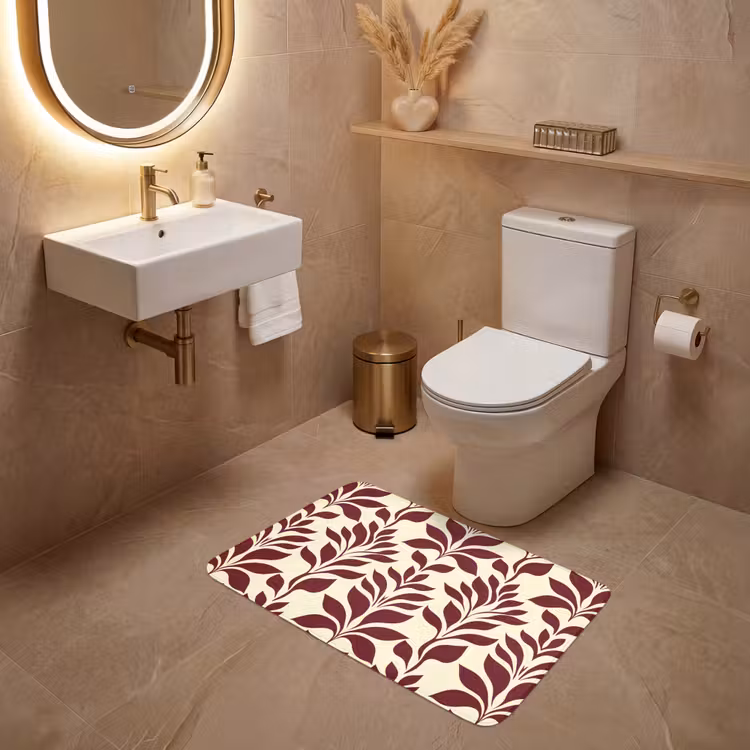 Abstract - Bladeren - Burgundy WCmat middel 1009 -sfeer3