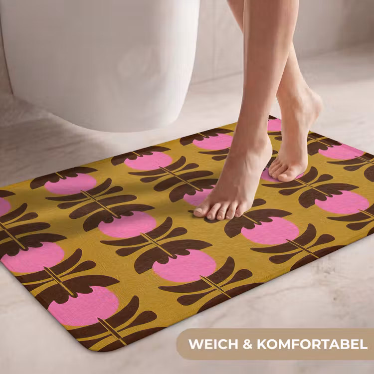 Abstract - Bloemen - Roze WCmat middel 1009 -USP_ZachtDE
