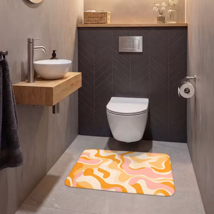 Abstract - Golvend - Oranje WCmat middel -sfeer2