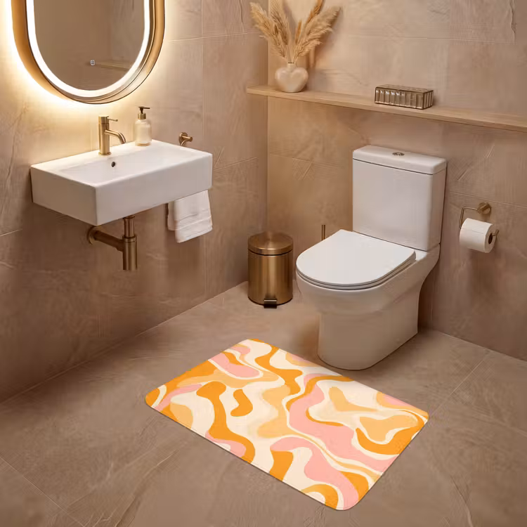 Abstract - Golvend - Oranje WCmat middel -sfeer3