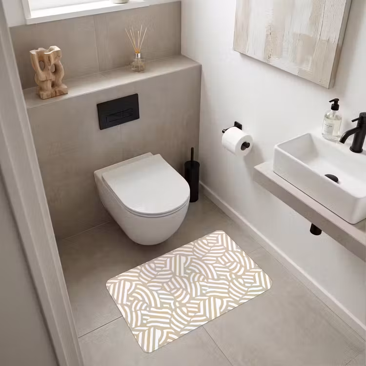 Abstract - Modern - Beige WCmat middel 1009 -sfeer1
