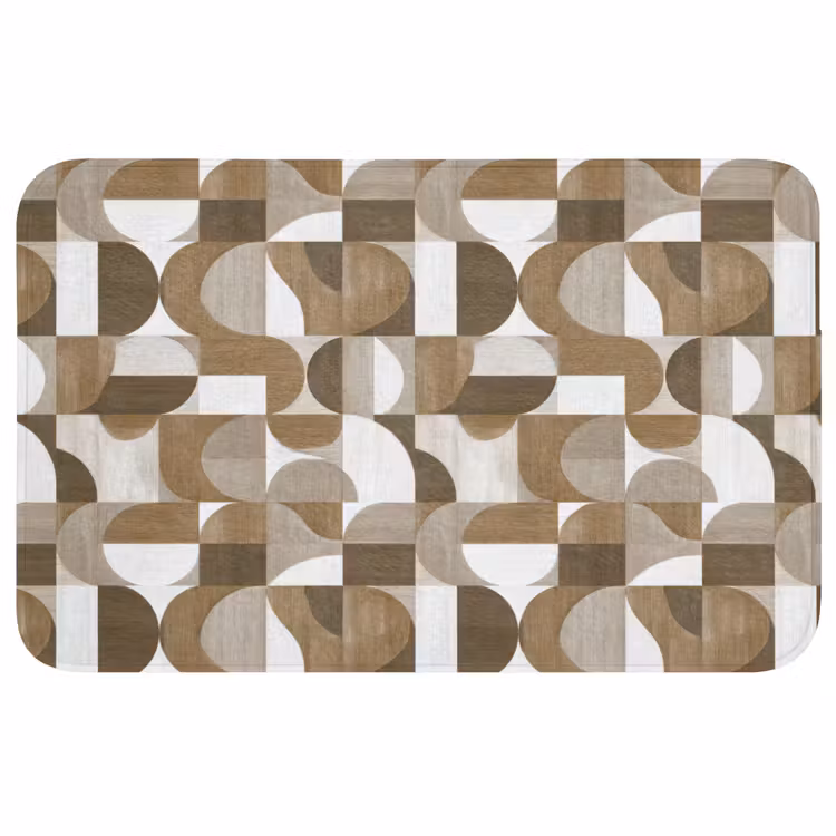 Abstract - Retro - Bruin WCmat middel 1009 -3d