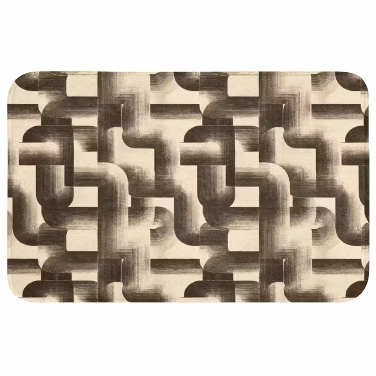 Abstract - Retro - Zwart WCmat middel 1009 -3d
