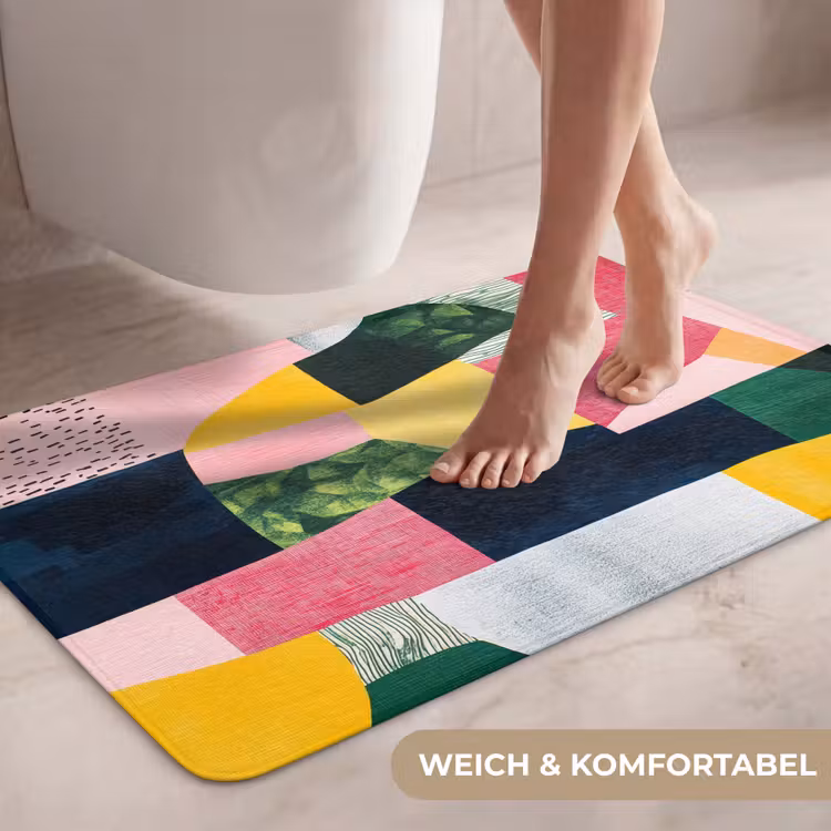 Abstract - Roze - Lappen - Vormen - Geel WCmat middel -USP_ZachtDE