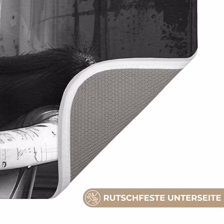 Aap - Dier - Bad - Zwart - Wit - Humor WCmat middel -USP_AntislipDE