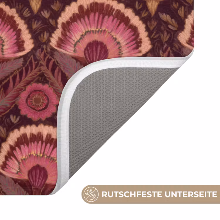 Antiek - Bloemen - Kleurrijk WCmat middel 1009 -USP_AntislipDE