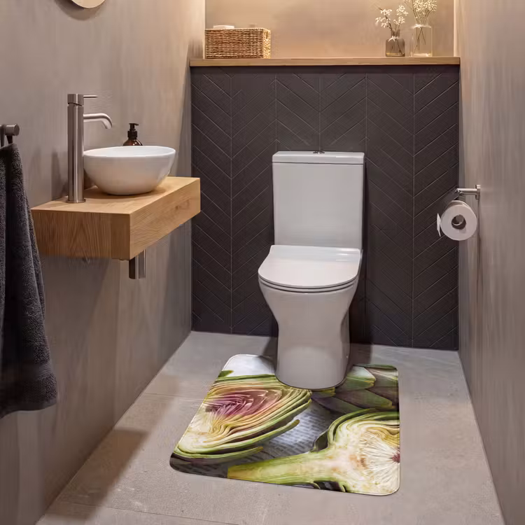 WC Vorleger - Artischocke – aufgeschnitten – Essen - Artisjok - Doorgesneden - Eten WCmat U-uitsnede middel
