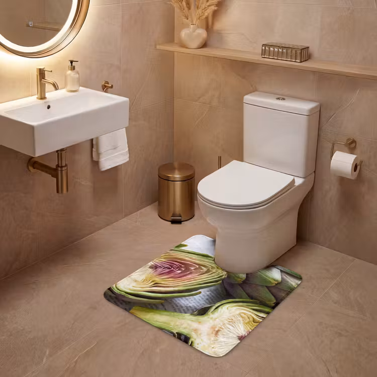 WC Vorleger - Artischocke – aufgeschnitten – Essen - Artisjok - Doorgesneden - Eten WCmat U-uitsnede middel