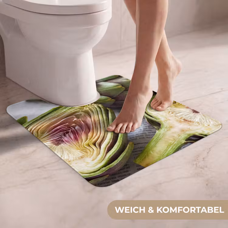 WC Vorleger - Artischocke – aufgeschnitten – Essen - Artisjok - Doorgesneden - Eten WCmat U-uitsnede middel
