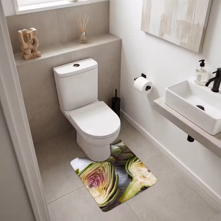 WC Vorleger - Artischocke – aufgeschnitten – Essen - Artisjok - Doorgesneden - Eten WCmat U-uitsnede middel
