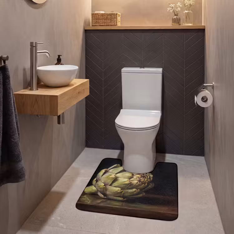 WC Vorleger - Artischocke – Essen – Klassisch - Artichok - Eten - Klassiek WCmat U-uitsnede middel
