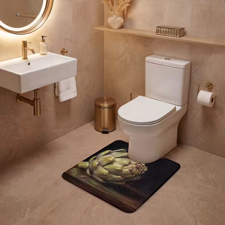 WC Vorleger - Artischocke – Essen – Klassisch - Artichok - Eten - Klassiek WCmat U-uitsnede middel