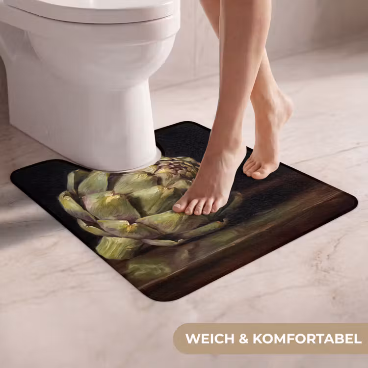 WC Vorleger - Artischocke – Essen – Klassisch - Artichok - Eten - Klassiek WCmat U-uitsnede middel