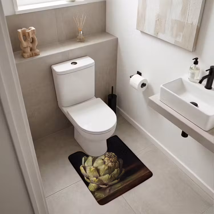 WC Vorleger - Artischocke – Essen – Klassisch - Artichok - Eten - Klassiek WCmat U-uitsnede middel