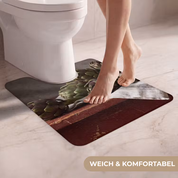 WC Vorleger - Artischocke – Essen – Rustikal - Artisjok - Eten - Rustiek WCmat U-uitsnede middel