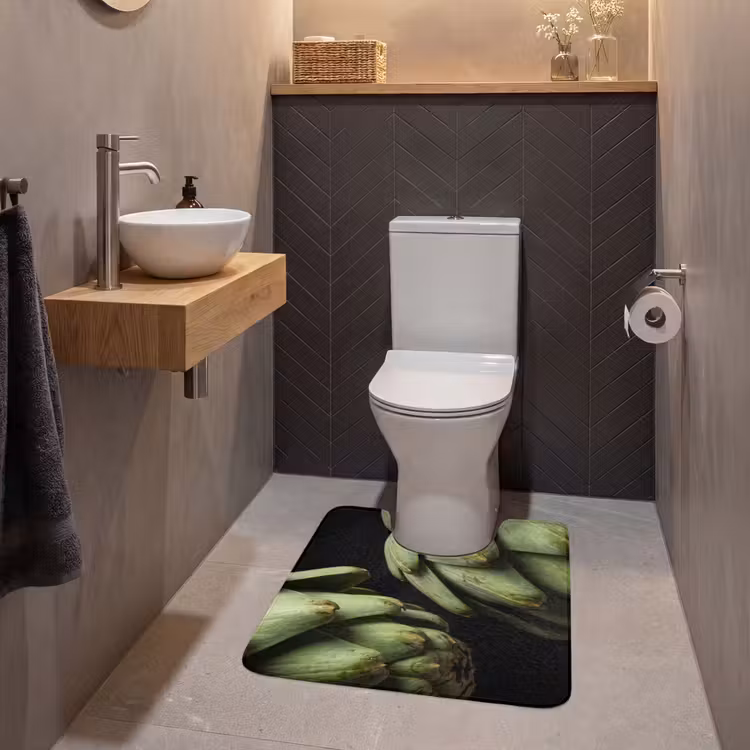 WC Vorleger - Artischocke – Grün – Essen - Artisjok - Groen - Eten WCmat U-uitsnede middel