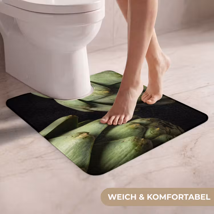 WC Vorleger - Artischocke – Grün – Essen - Artisjok - Groen - Eten WCmat U-uitsnede middel
