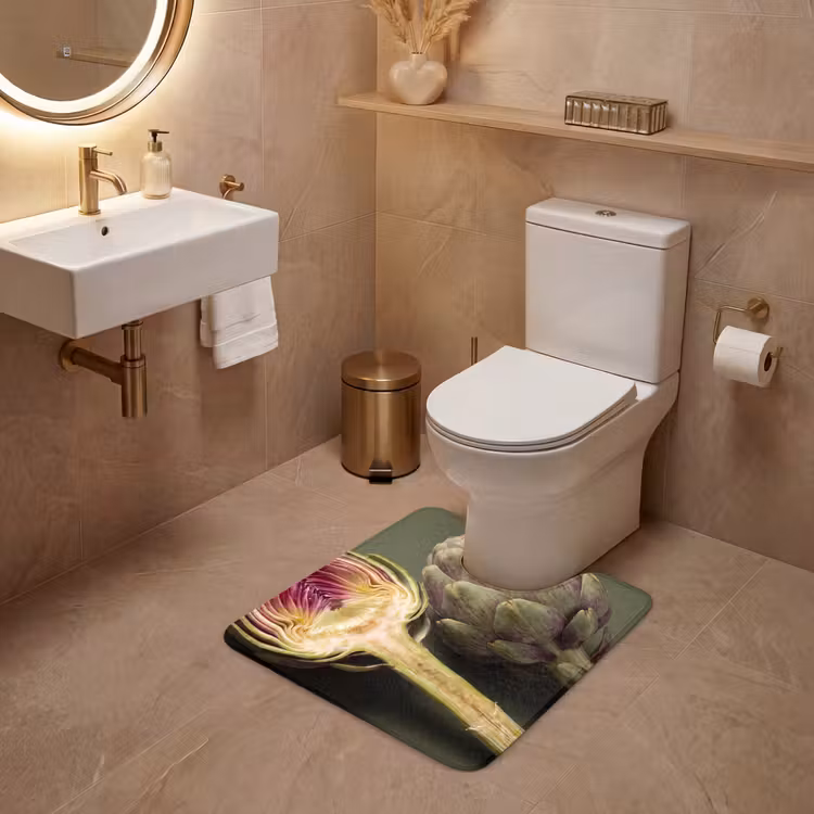 WC Vorleger - Artischocke – Violett – Lebensmittel - Artisjok - Paars - Voedsel WCmat U-uitsnede middel