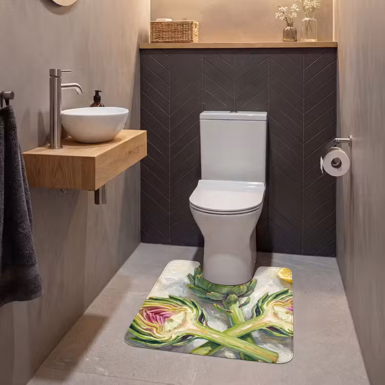 WC Vorleger - Artischocke – Zitrone – Essen - Artisjok - Citroen - Eten WCmat U-uitsnede middel