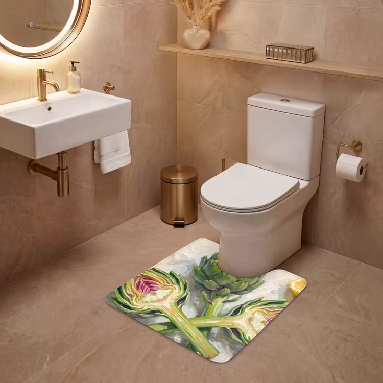 WC Vorleger - Artischocke – Zitrone – Essen - Artisjok - Citroen - Eten WCmat U-uitsnede middel
