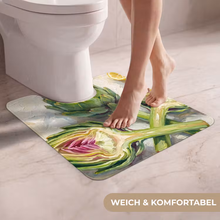 WC Vorleger - Artischocke – Zitrone – Essen - Artisjok - Citroen - Eten WCmat U-uitsnede middel