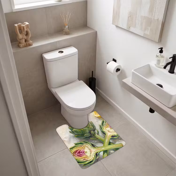 WC Vorleger - Artischocke – Zitrone – Essen - Artisjok - Citroen - Eten WCmat U-uitsnede middel