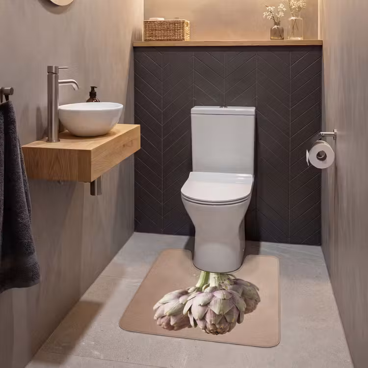 WC Vorleger - Artischocken – Hängend – Gemüse - Artisjokken - Hangend - Groenten WCmat U-uitsnede middel