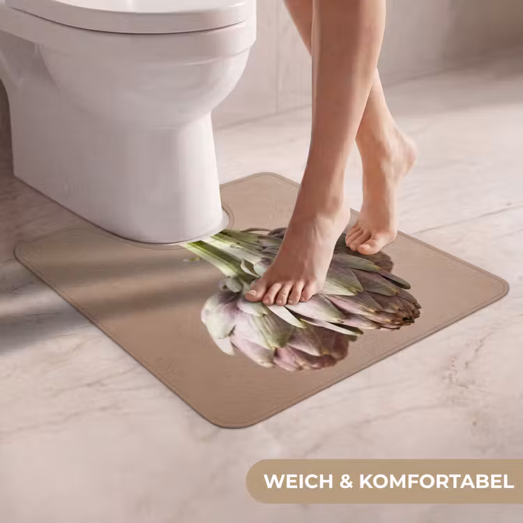 WC Vorleger - Artischocken – Hängend – Gemüse - Artisjokken - Hangend - Groenten WCmat U-uitsnede middel